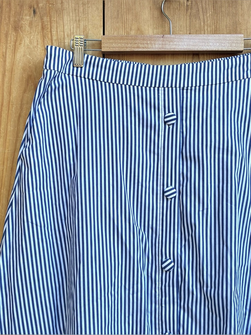 1901 NWOT Blue White Striped Skirt Sz Large - Picture 5 of 8